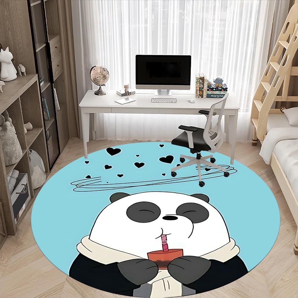 1pc We Bare Bears Friends Office Round Area Rug, Under Office Chairs Bedroom Living Room Home Decor a1022175