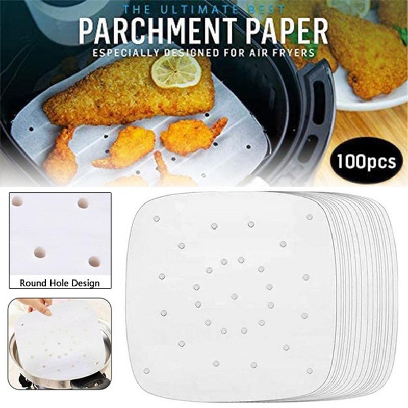 100Pcs Non-stick Steamer Mat Baking Cooking Steaming Square Air Fryer Paper 6.5" 100Pcs Non-stick Steamer Mat Baking Cooking Steaming Square Air Fryer Paper 6.5"