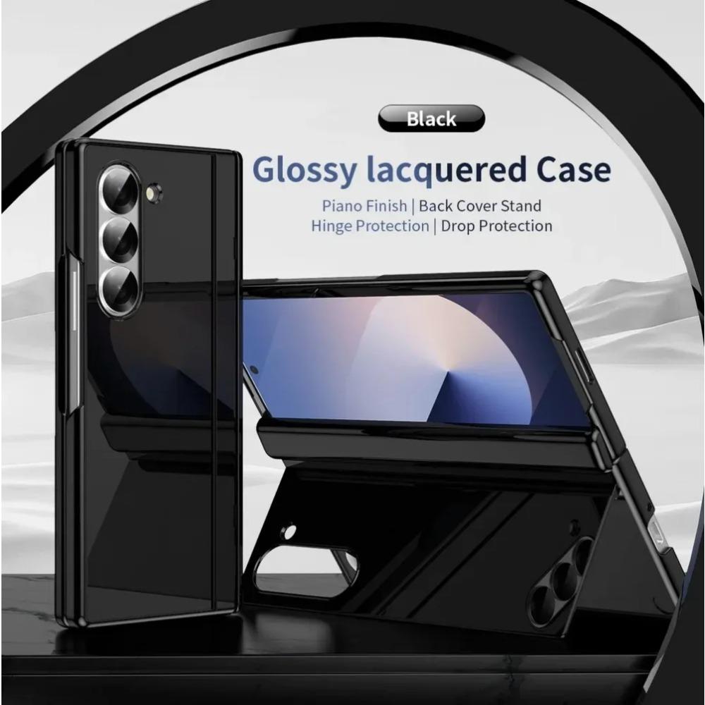 

Высококачественный матовый чехол-подставка на шарнирах для бизнеса для Samsung Galaxy Z Fold7 6 5 4 3 Защитная пленка для экрана Жесткая противоударная крышка Galaxy Z Fold 3 чёрный