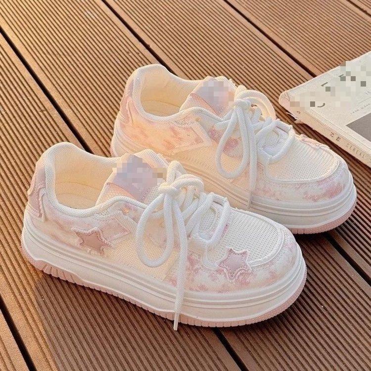 Versatile shoes with skirts 2026 new platform sports board shoes women's summer breathable mesh mesh shoes