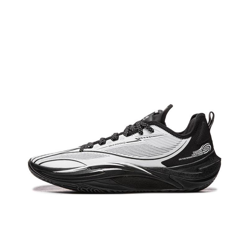 Li-Ning Hurricane Storm Eye Full-length Boom Guard Low-top Basketball Shoes Men Standard White/Black ABAU083-13 40