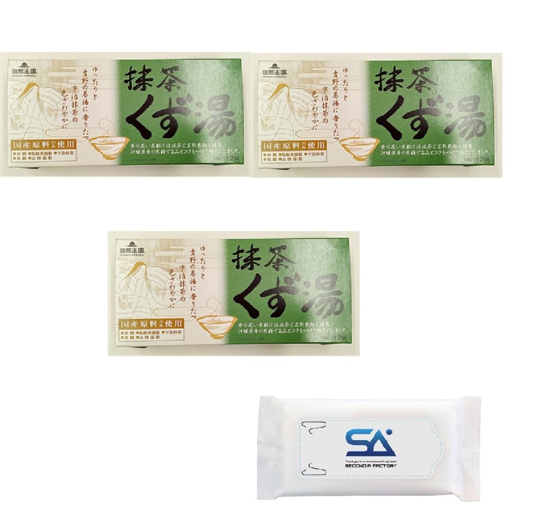 

Nature Kingdom Matcha Kuzuyu 18 г x 12 пакетиков, набор из 3 коробок с оригинальной влажной салфеткой (с3)