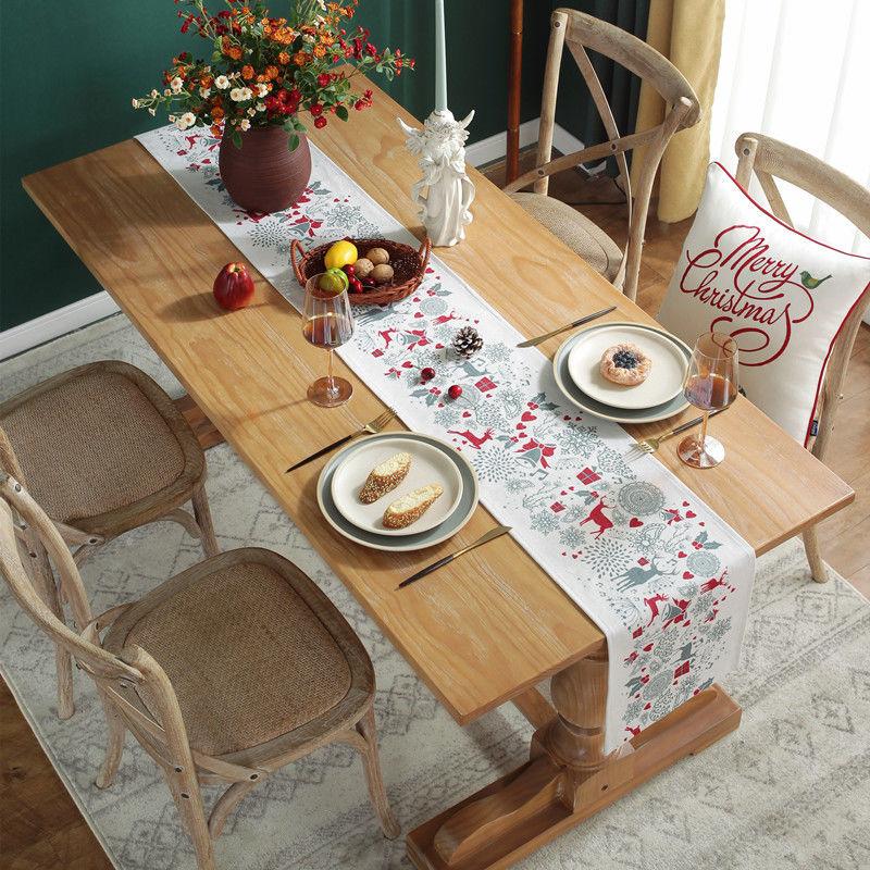 Table Runner Party Christmas Decoration Banquet  Flag Home Textile Retro Tischläufer Long cloth Dust-proof Household