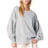 Women's Solid Color Pearl Bow Long Sleeved Top Sweatshirt