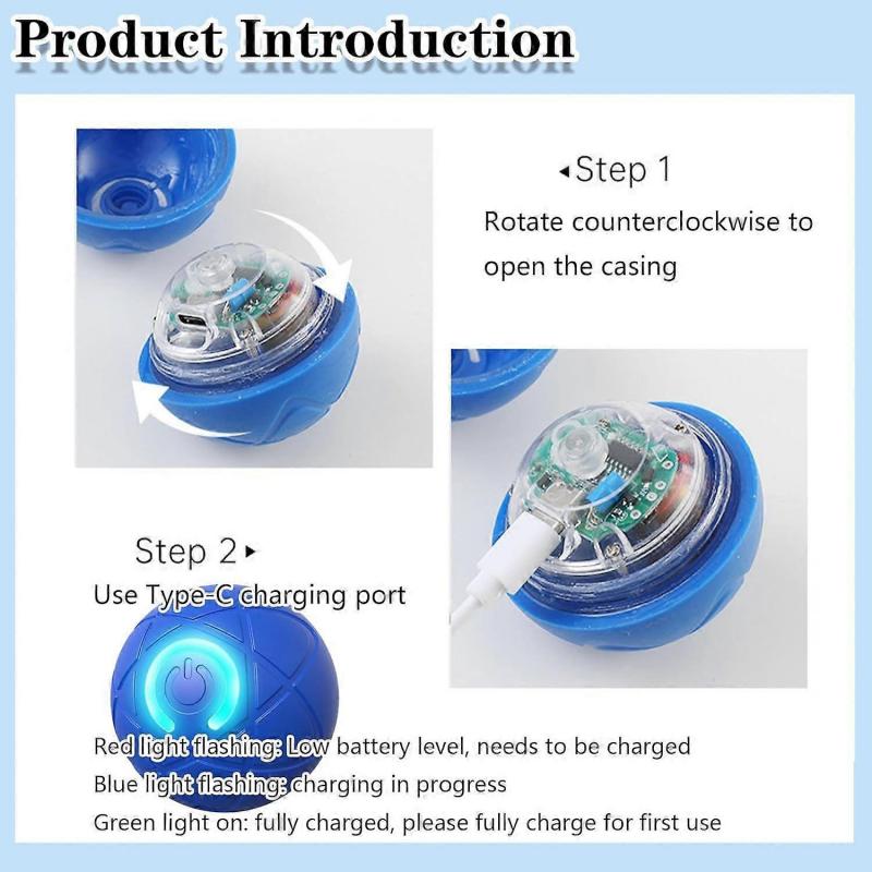 Interactive Dog Toys Dog Balls Activated Automatic Rolling Ball for Puppy Small Medium Dogs Smart Jumping Automatic Moving Bouncing and Rotating Ball