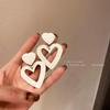 White Exaggerated Heart Dangle Earrings - 2025 Trendy Jewelry for Influencers and Stylish Women