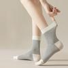 Women's Spring Mid-calf Socks, White Socks, Striped, Durable, Anti-pilling Long Socks, Casual Boneless Socks, Cotton Socks