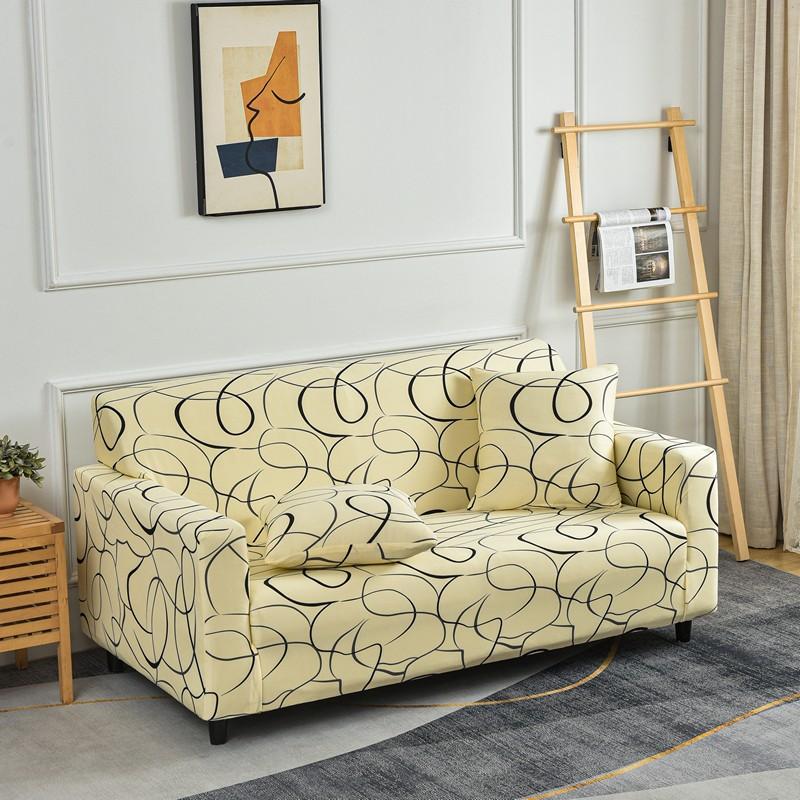Printed Sofa Covers for Living Room Elastic Corner Couch Cover L Shaped Chaise Longue Slipcover Furniture Protector 1/2/3/4 Seat
