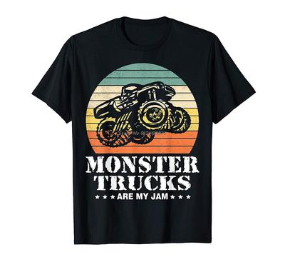 Vintage Monster Truck Ist Mein Ding Retro Sonnenuntergang Coole Motoren T-Shirt Herren Baumwolle Rundhals T-Shirt Hip Hop T-Shirts Streetwear Harajuku