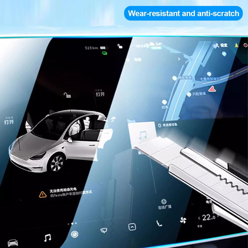 Car Rear Center Control Touch Screen Protective Film Tempered Glass Film Protector for Tesla Model 3 Highland Model Y Juniper 2025