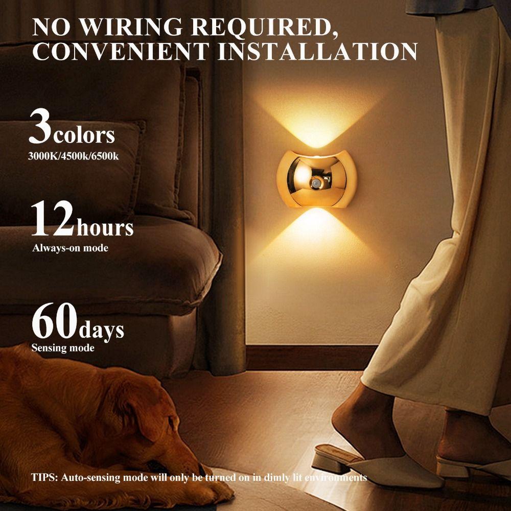 No Drill LED Motion Sensor Wall Light Rechargeable Infrared Sensor Wall Lamp  Bedroom Corridor