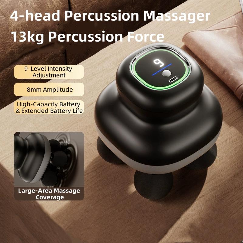 4-Heads Handheld Fascia Gun Professional Muscle Massager Tool Electric Deep Tissue Body Massager Portable for Myofascial Release