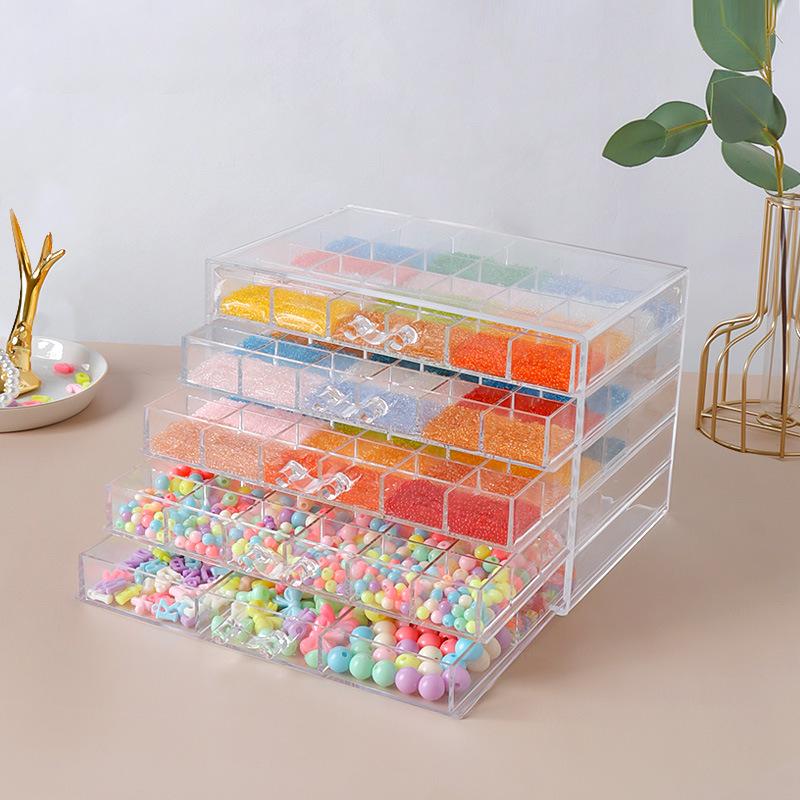 Transparent Multi-Layer Storage Box for Glass Beads and Jewelry Accessories