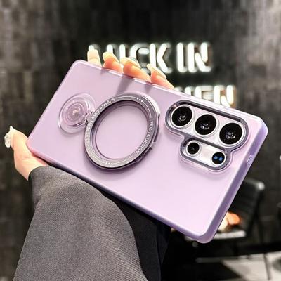 Soporte Giratorio Anillo Soporte Funda Para Samsung S25 Ultra S24 Plus S23 S22 S21 Carga Inalámbrica Magnética Funda Protectora Antigolpes