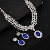 Sparkling Women's Rhinestone Jewelry Set Water Drop Pendant Crystal Jewelry Set  Party Banquet