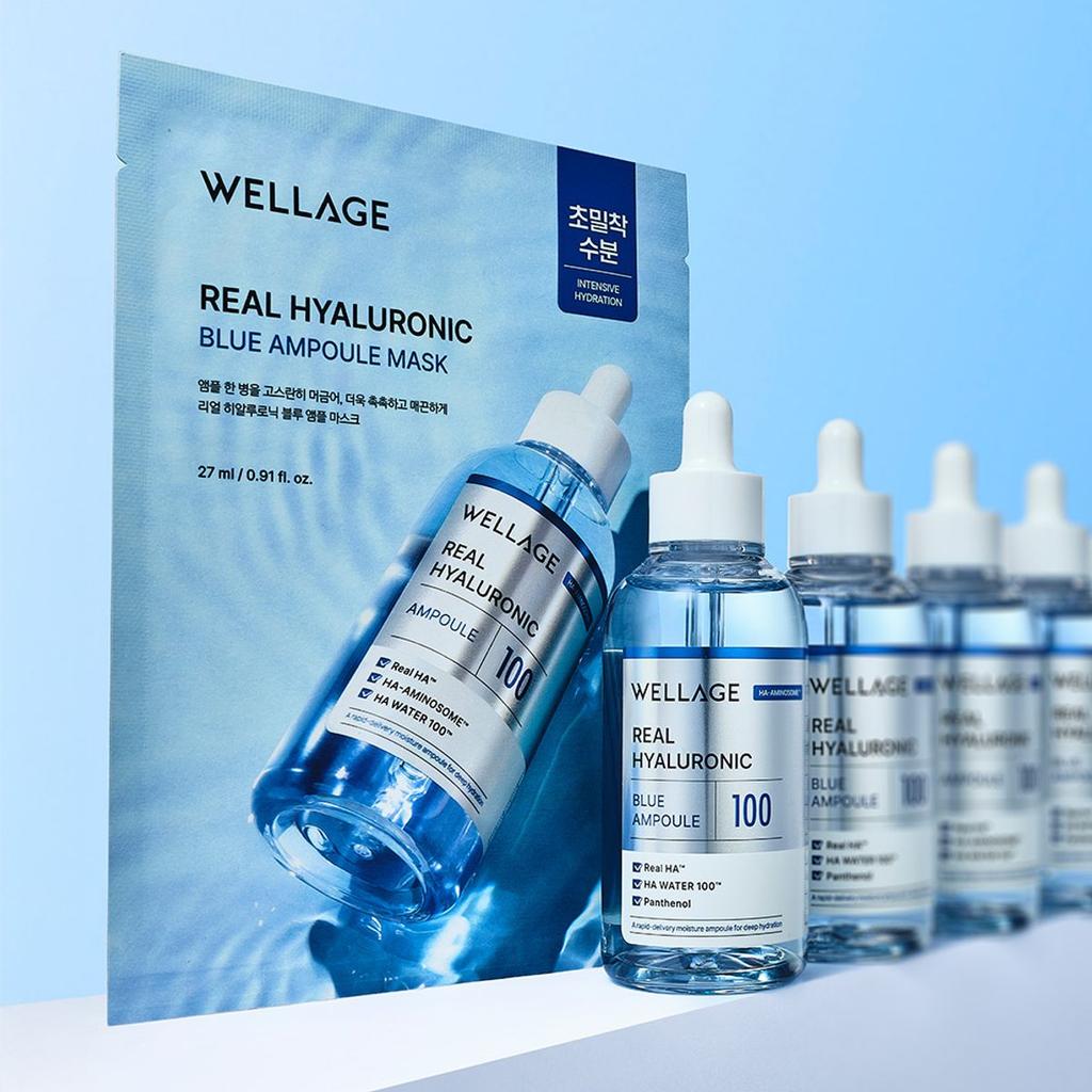 Real Hyaluronic Blue Ampoule Mask (5 Sheets)