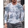 Sports Men's Long-sleeved T-shirt Men's Casual Light Hip-hop Round Neck T-shirt 3d Gradient Mesh Printing Casual Street Trend