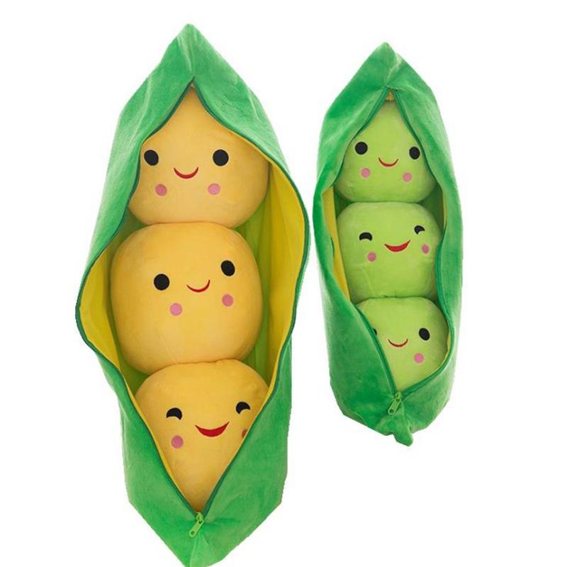 25CM Niedliche Kinder Baby Plüsch Erbsen gefüllte Pflanze Puppe Spielzeug Kinder Kawaii Qualität erbsenförmiges Kissen Spielzeug Junge Mädchen Geschenk