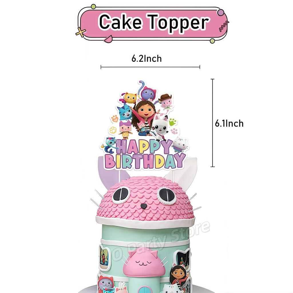 Gabby Dollhouse Birthday Decoration Gabby Disposable Dishes For Parties Girls Boys Favors Baby Shower Supplies Child Party Decor