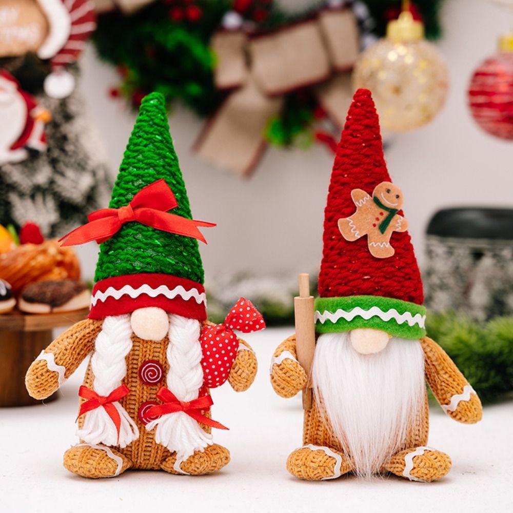 Long Hair/Long Beard Gingerbread Dwarf Dolls Rolling Pin Winter Gnomes Decorations  Thanksgiving