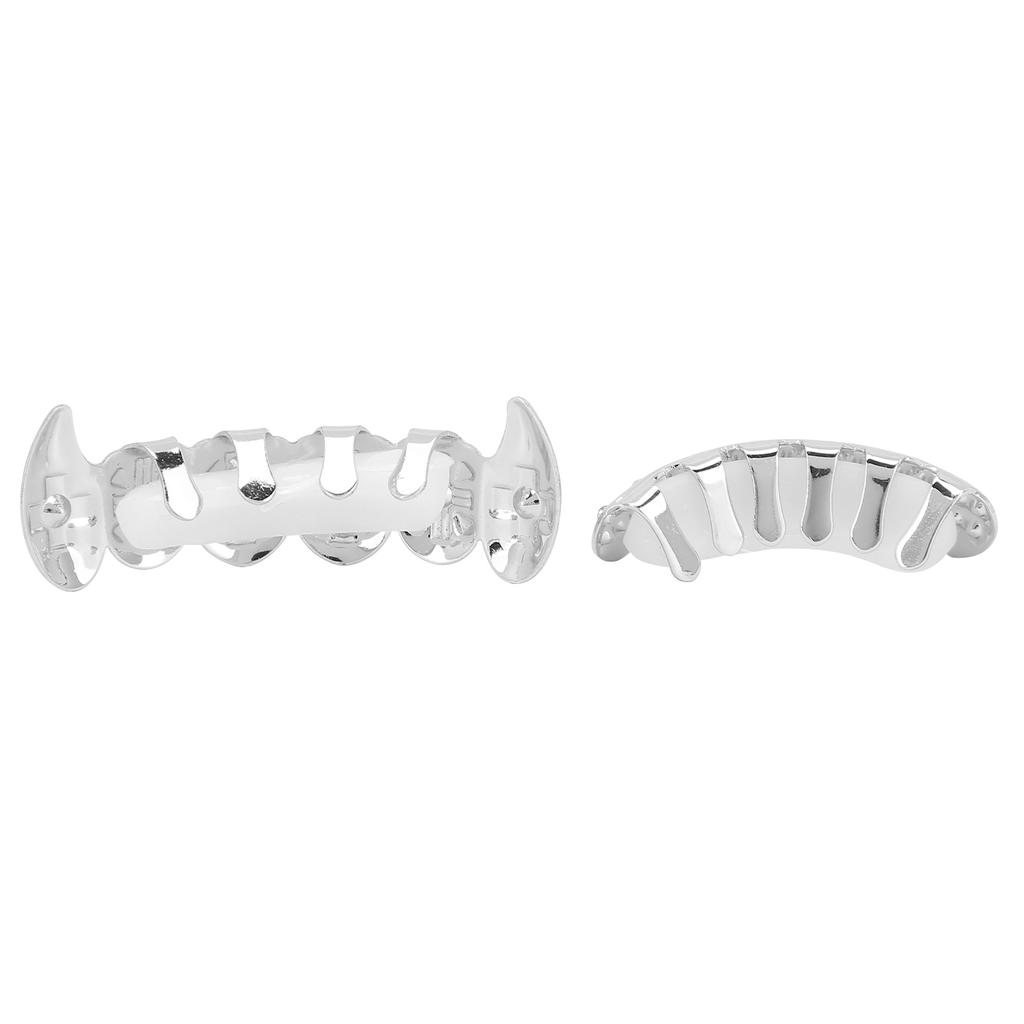Electroplate Hip Hop False Teeth Set Reusable Unfading Halloween Festival Teeth Decoration Brace