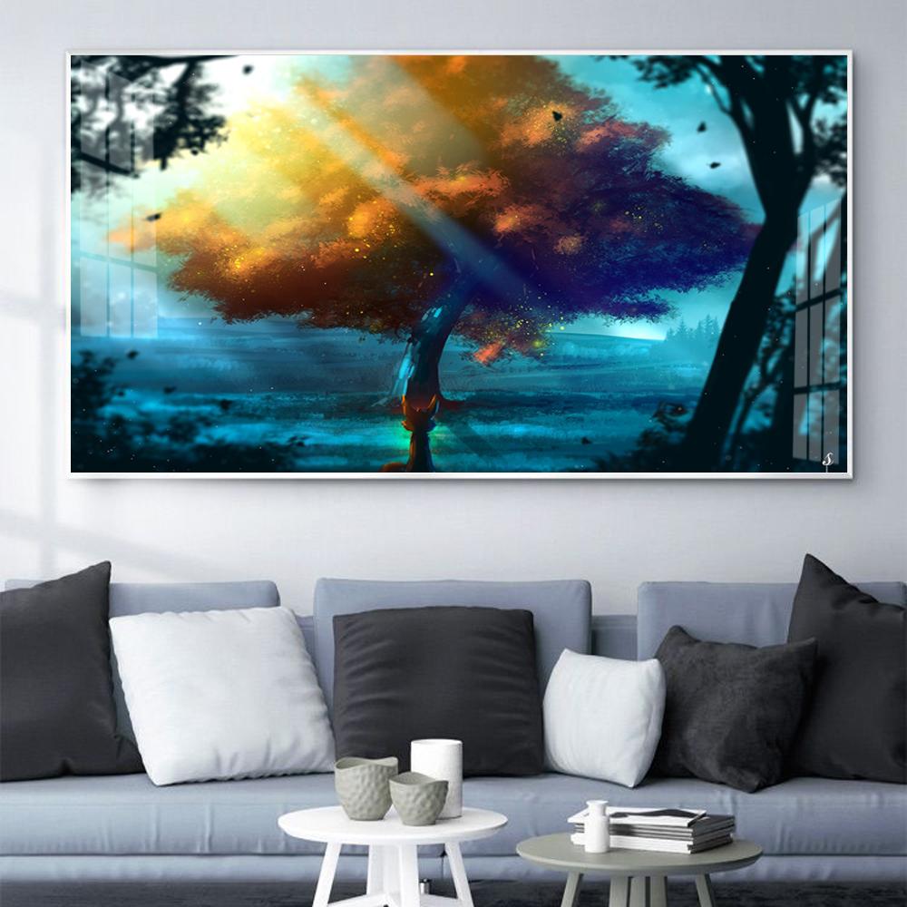 

Пейзаж маслом обезлесенный лес искусство холст картина гостиная коридор офис украшение дома фреска без рамки 20*40cm No Frame