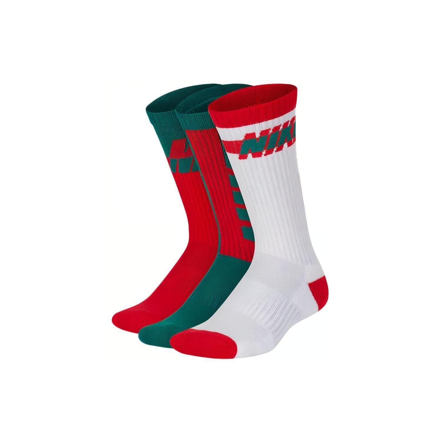 Nike Unisex Socks 3 Packs Red/Green/White CQ0975-966 S