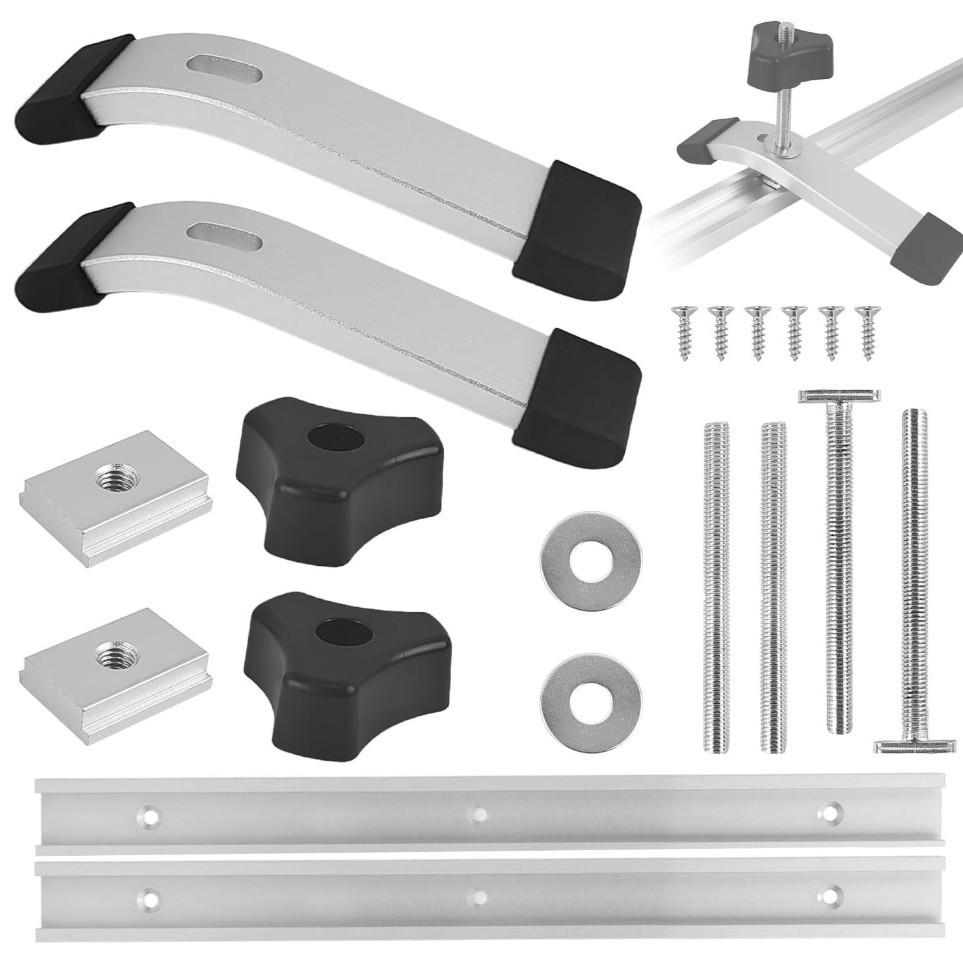 36-Piece Woodworking T-Slot Push Block with Fence Limit and Screw Nut Slider