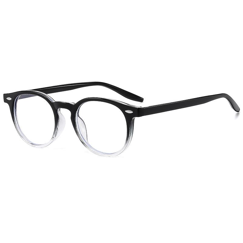 Latest Oversized Frame Rivet Round Eyeglasses Gradient Color Eyeglasses Frame Women s Classic Vintage Large Frame Glasses for Men Women