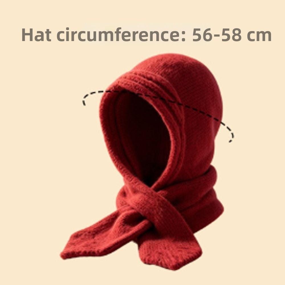 Full Coverage Knitted Hooded Scarf Hat Knit Fabric Winter Beanie Hat New Knit Hood Scarf