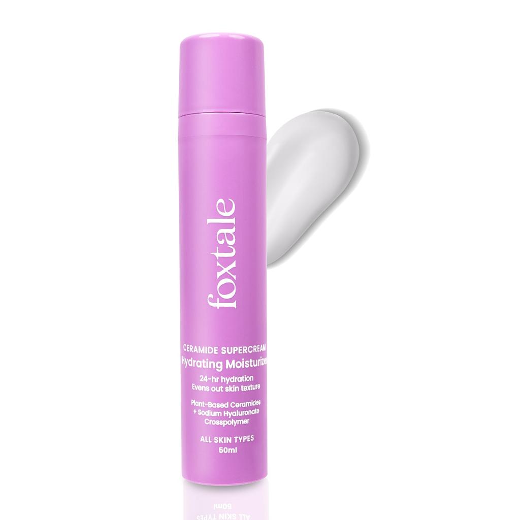 Foxtale 5x Hydrating Ceramide Moisturizer for Face | Micro Hyaluronic Acid & 3 Ceramides | Lightweight | Fast Absorbing | Repairs Skin Barrier and