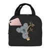 Lazy Sleep Koala Cute Print Lunch Bags Insulated Bento Box Lunch Tote Leakproof Picnic Bags Thermal Bag for Woman Girl School