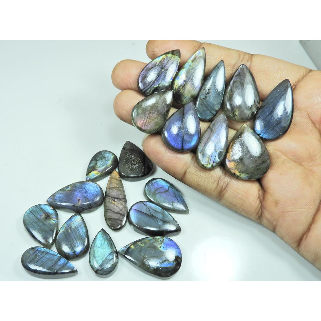 Natural Purple Multi Spectrolite Labradorite Pear Loose Gemstone 20 Pcs Lot LL-1198