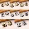 Design Sense Irregular Leopard Print Geometric Round Stud Earrings Fashion Temperament Simple Retro Personality Earrings Earrings