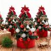 Mini Christmas Tree 45cm 60cm With LED Light Balls Table Decor For Home Office New Year Festival Party Gift Supplies