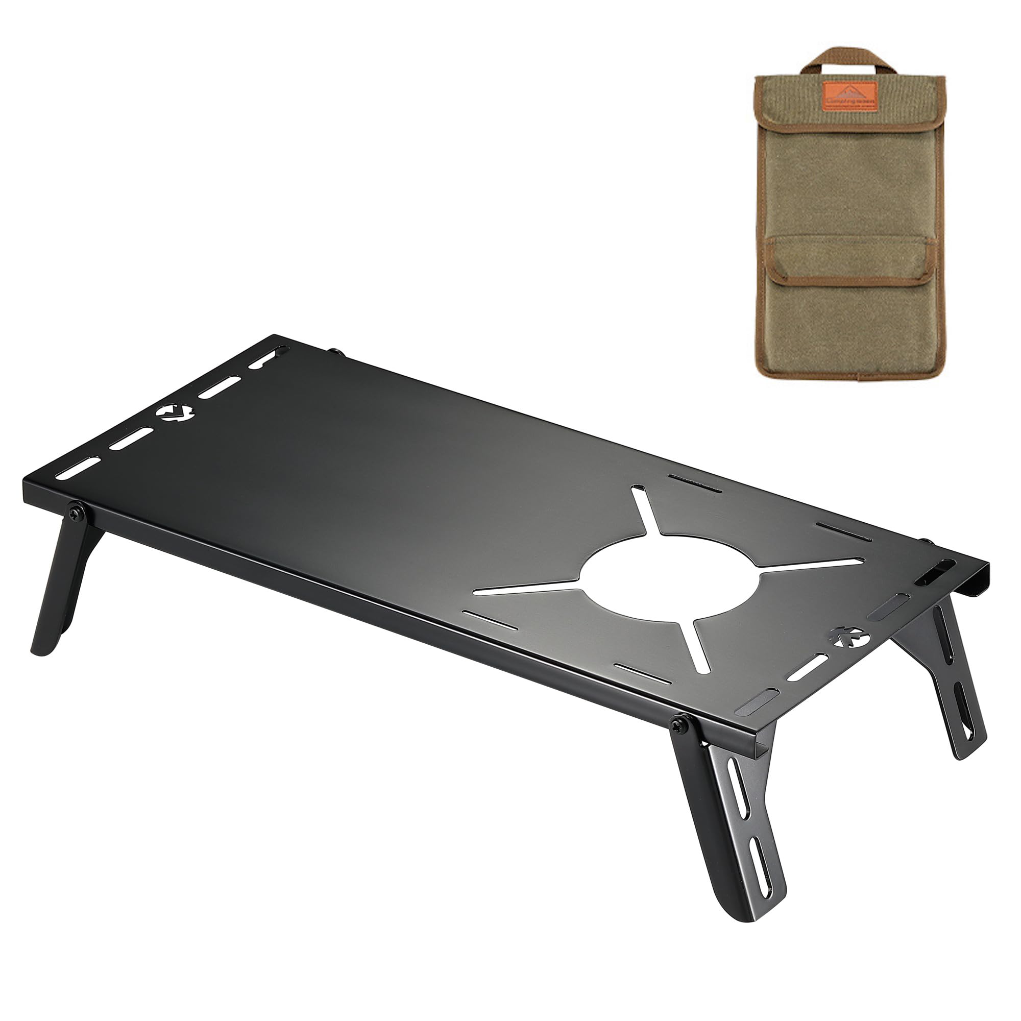 

CAMPING MOON Solo Kitchen Regulator for ST-310 and ST-340 Stoves, Solo Table, Stainless Steel, Black Gear, with Storage Bag, Black Gear BKSK-310