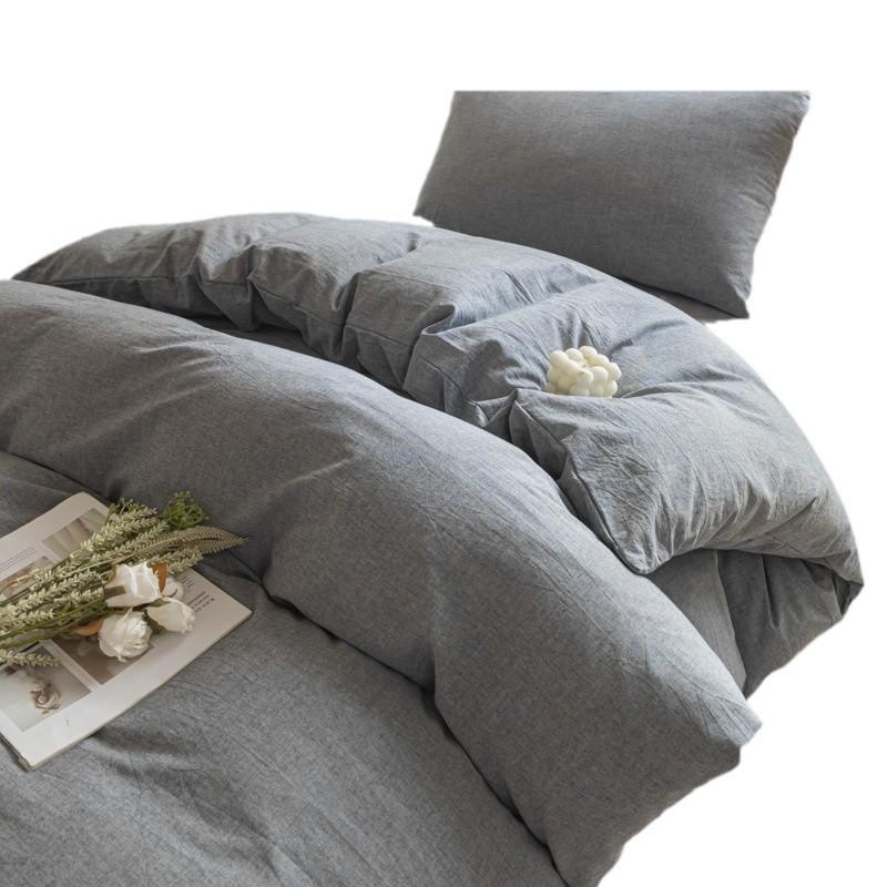 Cotton Washed Cotton Single Quilt Cover Student Dormitory Pure Cotton Bedding Four-piece Set Sheet Quilt Cover Simple Three-piece Set