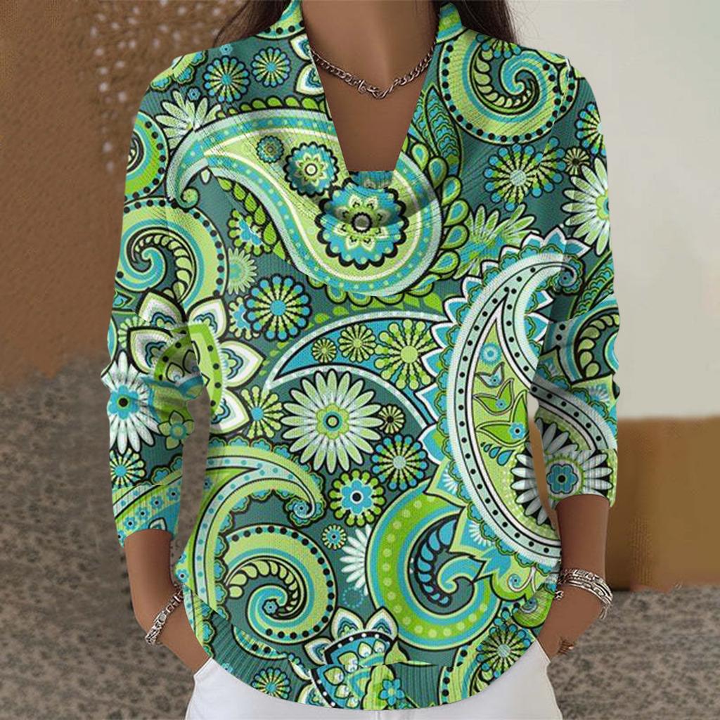 Dam Casual Och Moderiktig Rundhals Långärmad Tryckt Topp Tröja