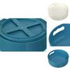 Space-saving Rotating Kitchen Storage Box With Elegant White And Blue Colors For Countertops