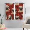 2pcs,2D plane printing Curtain Popular Pug Tree Versatile Polyester Fabric (without rod) Holiday Use for Living Room, Bedroom,