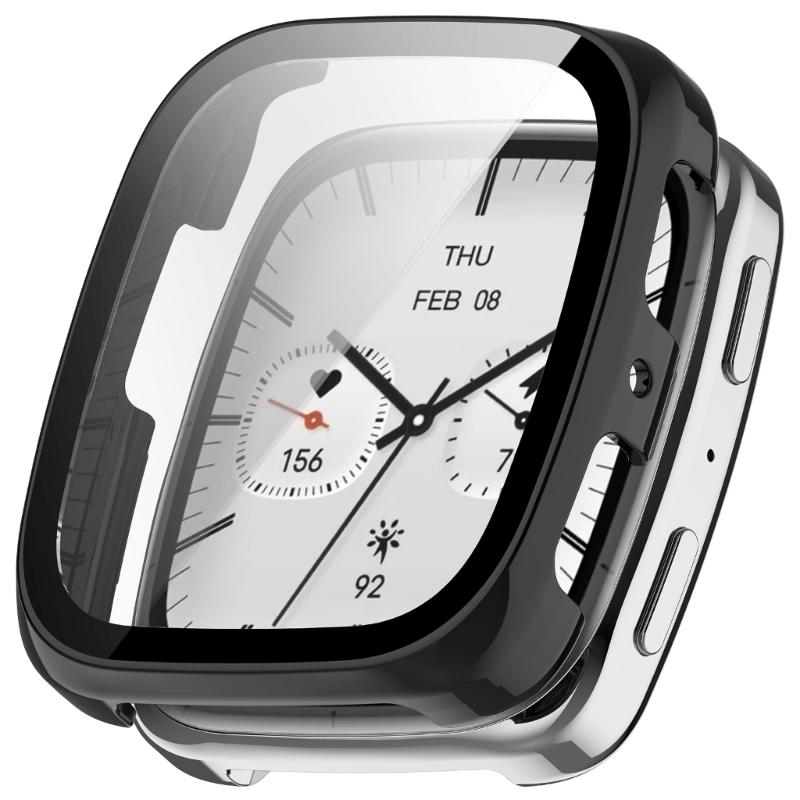Smartwatch Cover Shell Case with Tempered Glass Film for Active 2 Square Screen Protector Film Cover Scratchproof Case
