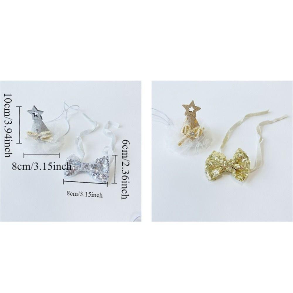 Adjustable Cat Birthday Party Hat Star Sequins Dog Party Headband Pet Star Hat  Pet Birthday Party