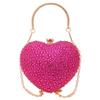Luxus Herzform Diamant Kristall Abend-Kupplungstasche Steine Strass Mini-Handtasche für Hochzeitsfeier Schultertasche Griff