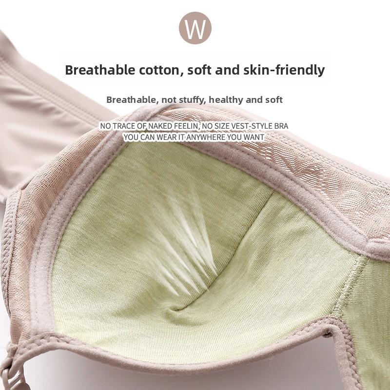 Plus Size Wireless Comfortable Breathable Adjustable Bra for Larger Busts - Slimming Side Panels with Gathering Effect - Large Cup Sizes