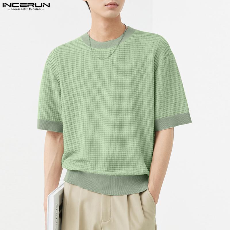 

INCERUN Летние мужские топы с короткими рукавами