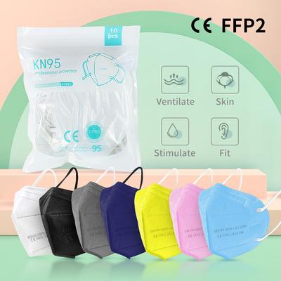 20-200PCS 5 Layers FFP2 MASK Adult Black KN95 Fabric Mascarillas Approved Mouth Face FPP2 Mask KN95 Filter Respirator FFP2MASK