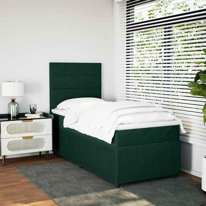 Maison Exclusive - Sommier à lattes de lit avec matelas Vert foncé 100x200 cm