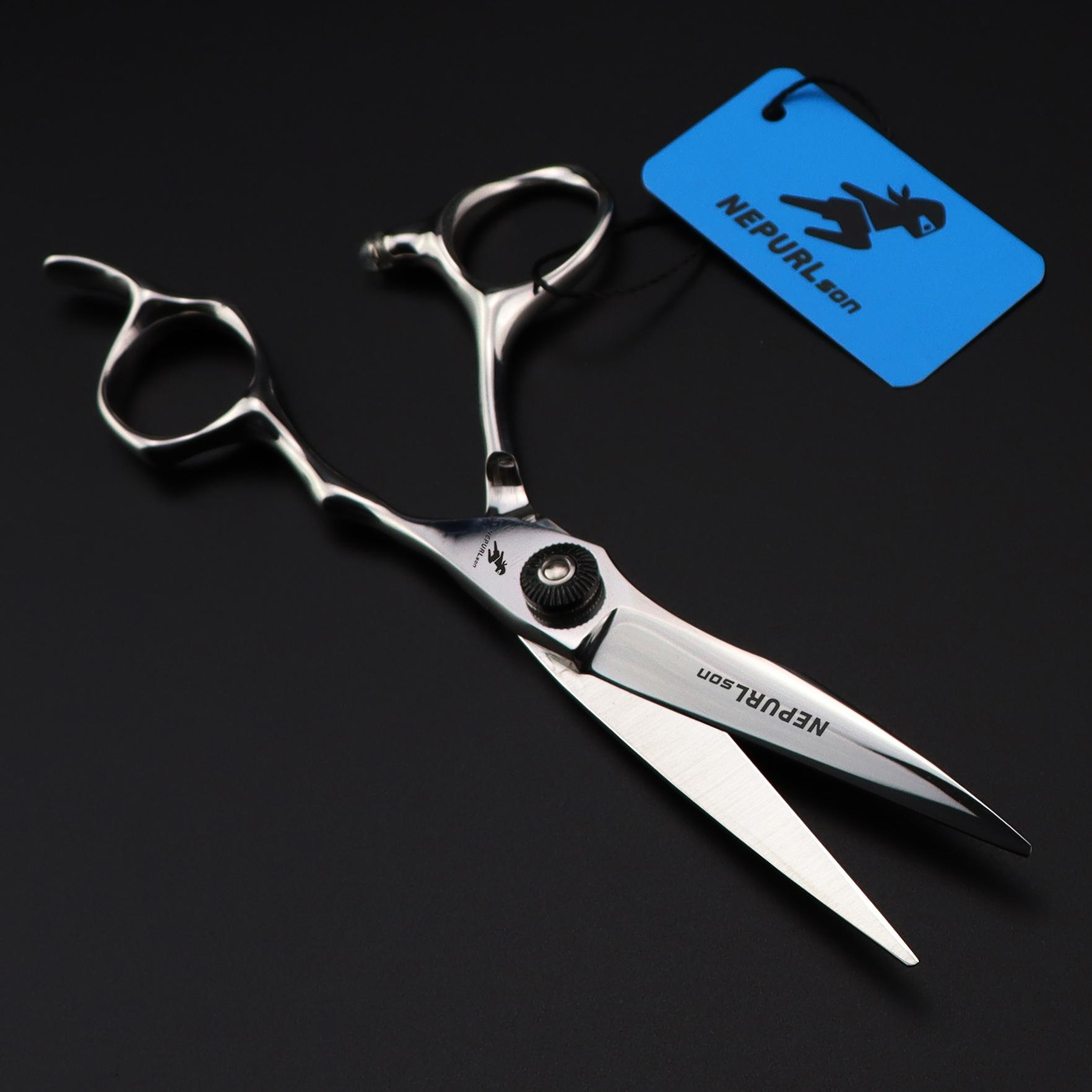 FMF-02 локоть 6,0 дюйма черный высокий винт парикмахерские ножницы прямой срез плоский срез ивовые листья FMF-02
