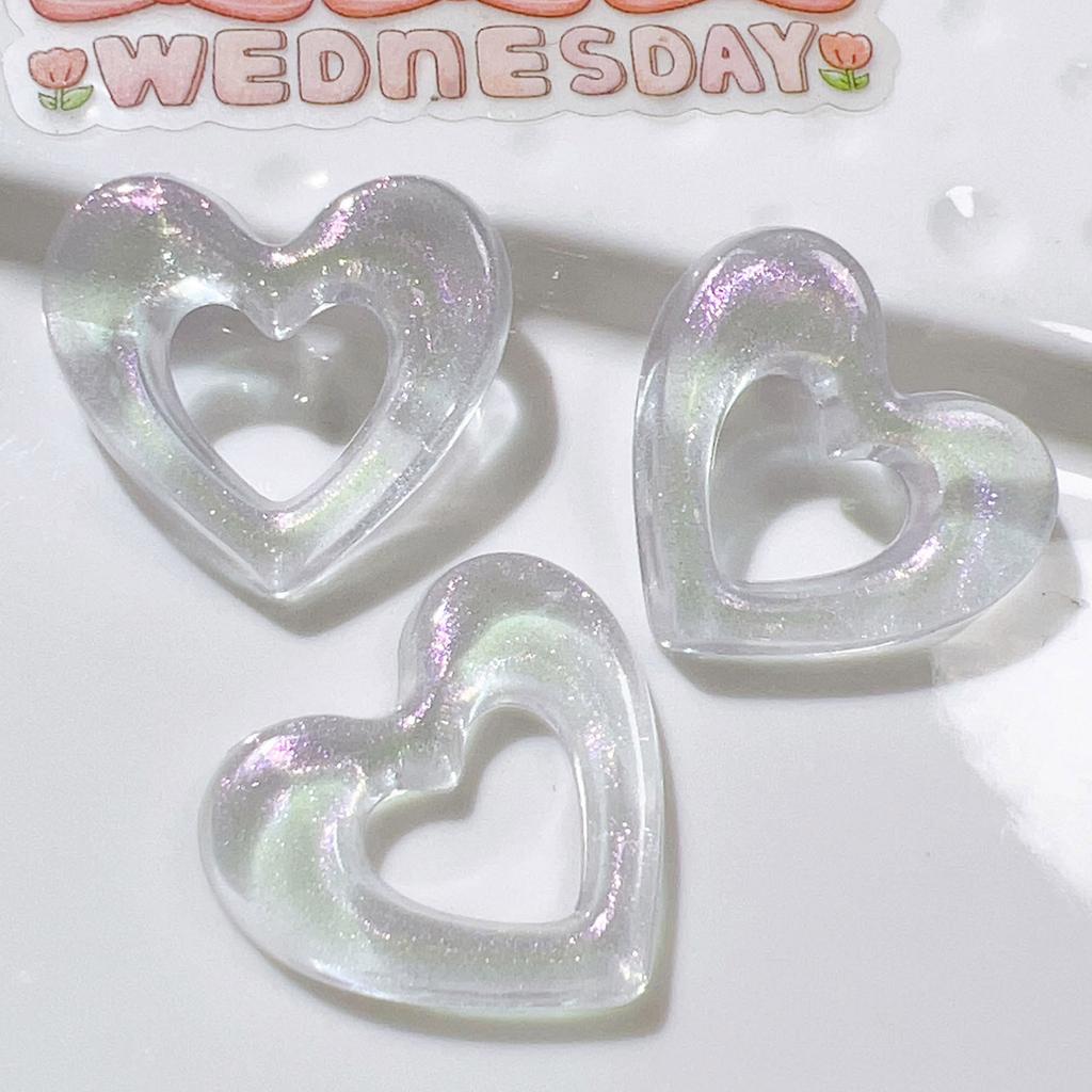 Set of 5 Acrylic Hollow Heart Pendant for DIY Earring Necklace Bracelets Jewelry