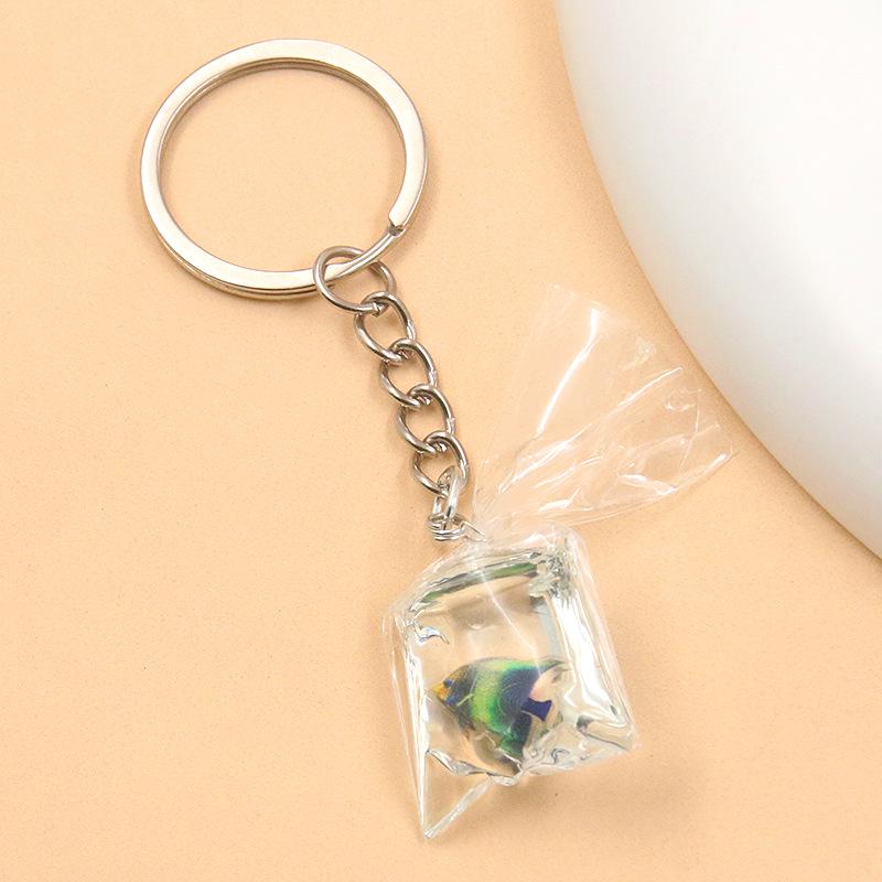 28 Styles 28x90mm DIY Transparent Resin Goldfish & Clownfish Keychain Pendant Ornaments